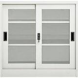 Furnova Omara z drsnimi vrati svetlo siva 90x40x90 cm jeklo, (21956108) | Shoptok.si