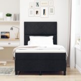 vidaXL Krevet s podnicom, madracem & LED crna 120x200 cm tkanina | shoptok.hr