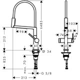Hansgrohe 72861800 Talis Select M54 PowderSpray vrtljiva kuhinjska armatura | Shoptok.si