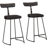 vidaXL Barski stolčki 2 črni Black 49x43x88 cm trden mangov les | Shoptok.si