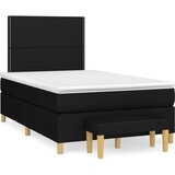 vidaXL Box spring postelja z vzmetnico črn 120x200 cm blago, (20895624) Cene