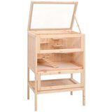 vidaXL Kletka za hrčke 55x40x80 cm trden les jelke | Shoptok.si