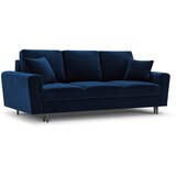 Cosmopolitan Design Modra žametna raztegljiva sedežna garnitura s prostorom za shranjevanje 235 cm Kyoto – | Shoptok.si