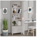  Visoka omara bela 60x35x180 cm trdna borovina | Shoptok.si