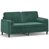 Maison Chic kavč - Sofa - Kanape dvosed z okrasnimi blazinami temno zelen 140 cm žamet, (21727967) | Shoptok.si