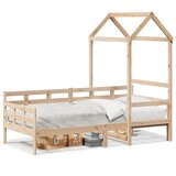 vidaXL Dnevni krevet s krovom 90 x 190 cm od masivne borovine Cijene