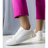 Gemre White-beige sneakers decorated with the inscription Nora | shoptok.hr