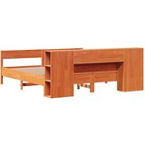  Krevet s regalom za knjige bez madraca 200x200 cm od borovine | shoptok.hr