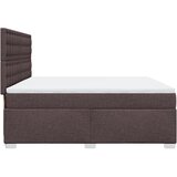  Krevet s oprugama i madracem tamnosmeđi 200x200 cm od tkanine | shoptok.hr