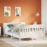 vidaXL Krevet s regalom z knjige bez madraca bijeli 140x190cm borovina | shoptok.hr