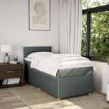 vidaXL Box spring postelja z vzmetnico temno siva 90x190 cm blago | Shoptok.si
