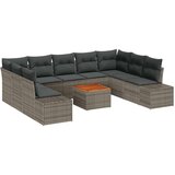 vidaXL 10-dijelni vrtni sofa set s jastučićima siva poli ratan akacija | shoptok.hr