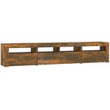 TV ormarić s LED svjetlima boja dimljenog hrasta 210x35x40 cm | shoptok.hr