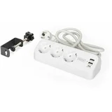 razdelilec 3x250V 2xUSB TipA TipC 1,5m namizni bel DA-70626, (5000219325)