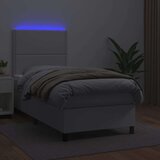  Box spring s madracem LED bijeli 80x200 cm umjetna koža | shoptok.hr