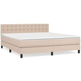  Krevet s oprugama i madrac cappuccino 160x200cm od umjetne kože | shoptok.hr