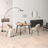 MID.YOU RAZTEGLJIVA MIZA, v celoti masivno les kavčukovca črna, barve hrasta | Shoptok.si