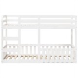 vidaXL Krevet na kat bijeli 90 x 190 cm od masivne borovine | shoptok.hr