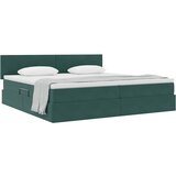 Krevet s od storage Tamnozelena 200 x 200 cm Baršun | shoptok.hr