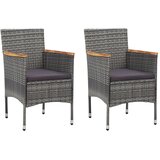 Maison Chic Vrtni jedilni stoli - Stol za vrt 2 kosa poli ratan sive barve JS297, (21879026) | Shoptok.si