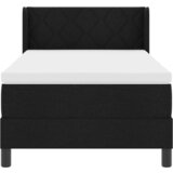 vidaXL Krevet s opruga kutije s jastukom s uzglavljem Crna 100 x 200 cm Tkanina | shoptok.hr