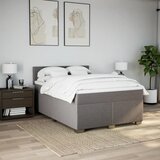  Krevet s oprugama i madracem smeđesivi 160x200 cm tkanina | shoptok.hr