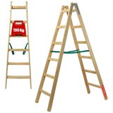 KADAX Gospodinjska lestev Lesena 6-stopenjska dvostranska slikarska lestev 150 kg, (5000346729) | Shoptok.si