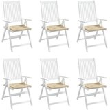  Jastuci za vrtne stolice 6 kom bež 40x40x4 cm od tkanine | shoptok.hr