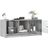 TV ormarić sa staklenim vratima siva boja hrasta 102x37x42 cm | shoptok.hr