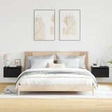  Zidni noćni ormarići s LED svjetlima 2 kom crni | Eponuda.com