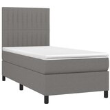  Box spring postelja z vzmetnico temno siva 80x200 cm blago, (20899994) | Shoptok.si
