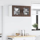  Zidni stakleni ormarić 2 pcs Smeđi hrast 40 x 31 x 40 cm | shoptok.hr