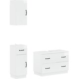  Set za kupaonicu od 3 dijela HOORN Bijela visokog sjaja | shoptok.hr