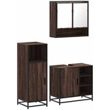  3-dijelni set kupaonskog namještaja boja smeđeg hrasta drveni | shoptok.hr