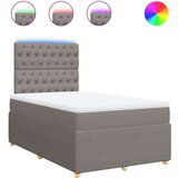 vidaXL Krevet s oprugama i madracem smeđesivi 120 x 190 cm od tkanine | shoptok.hr