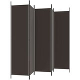Sobna pregrada s 5 panela smeđa 250 x 200 cm od tkanine | shoptok.hr