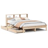Maison Chic Posteljni Okvir - Dvoposteljna postelja brez vzmetnice 135x190 cm trdna borovina, (22081486) Cene