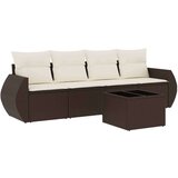 vidaXL 5-dijelni set vrtnih sofa s jastucima poliratan smeđi | shoptok.hr