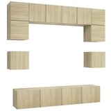 Maison Chic Komplet TV omarice - TV enot 8-delni sonoma hrast iverna plošča, (21699737) | Shoptok.si
