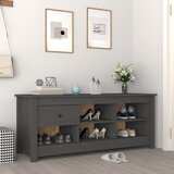 vidaXL Ormarić za cipele sivi 110 x 38 x 45,5 cm od masivne borovine Cijene