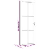  Notranja vrata 76x201,5 cm črno ESG steklo in aluminij, (20766438) | Shoptok.si