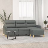 vidaXL Kavč trosed s stolčkom za noge temno siv 180 cm blago Cene