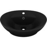 Maison Chic Razkošen Umivalnik - Kopalna umivalnik - Lavabo ovalen mat črn 58,5x39 cm keramika, (21684818) Cene