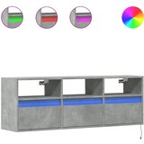 Maison Chic Stenska TV omarica - TV stojalo - Televizijska omarica z LED lučkami betonsko siva 130x31x45 cm, (21699843) Cene