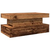 vidaXL Klubska mizica z LED lučkami starinski les 90x50x40 cm | Shoptok.si