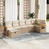 Maison Chic Seti vrtnega pohištva - Vrtna garnitura - Vrtni pohištvo set 7-delna z blazinami bež poli ratan, (21802149) | Shoptok.si