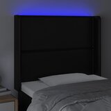  LED uzglavlje crno 93x16x118/128 cm od umjetne kože | shoptok.hr