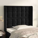  Uzglavlje s ušima crni 83x16x118/128 cm baršunasti | shoptok.hr