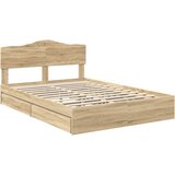  Postelja s shranjevanjem z vzglavjem Sonoma hrast 150 x 200 cm, (5000105580) | Shoptok.si