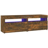 Maison Chic TV omarica - TV stojalo - Televizijska omarica z LED lučkami dimljeni hrast 120x35x40 cm, (21699403) Cene